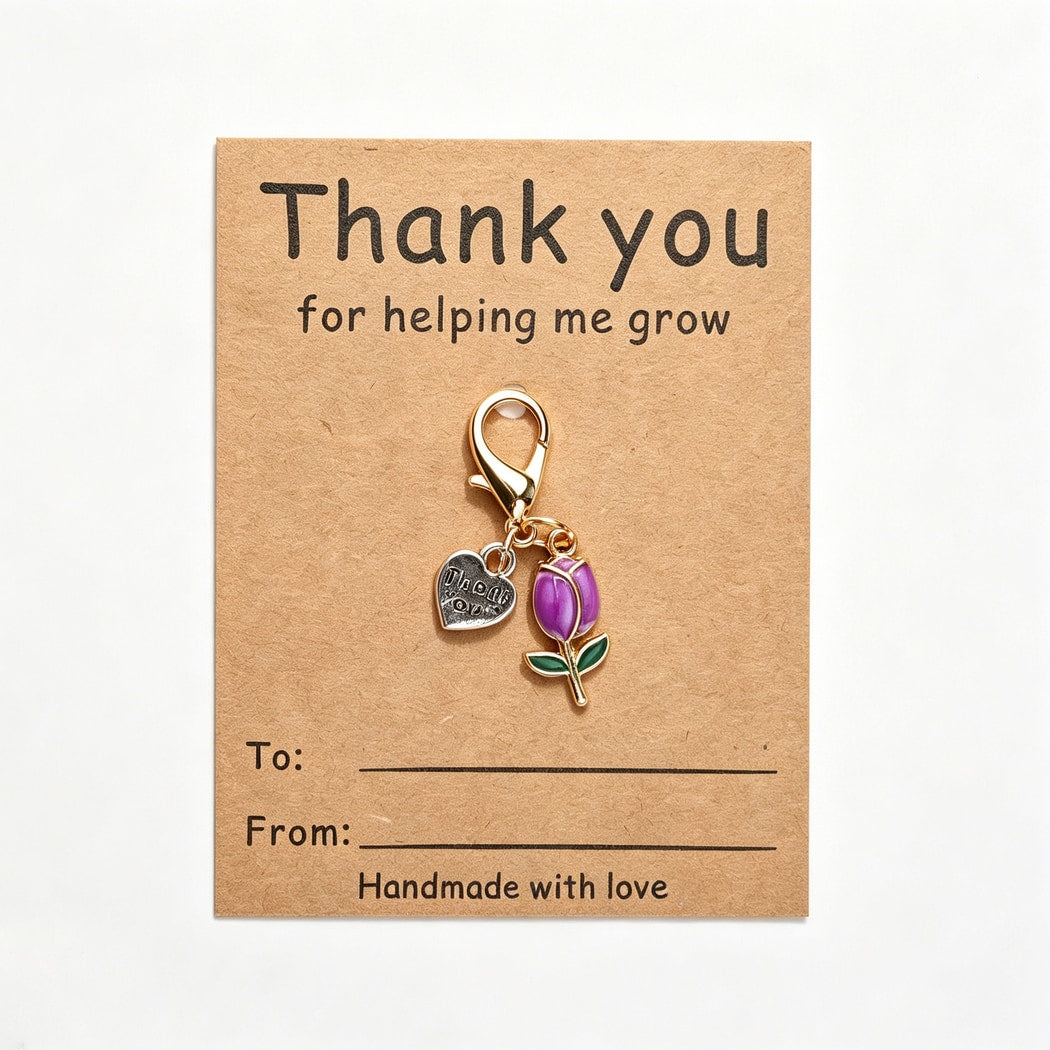 Taphug - Pocket Hug Minimalist Tulip Charm Keychain
