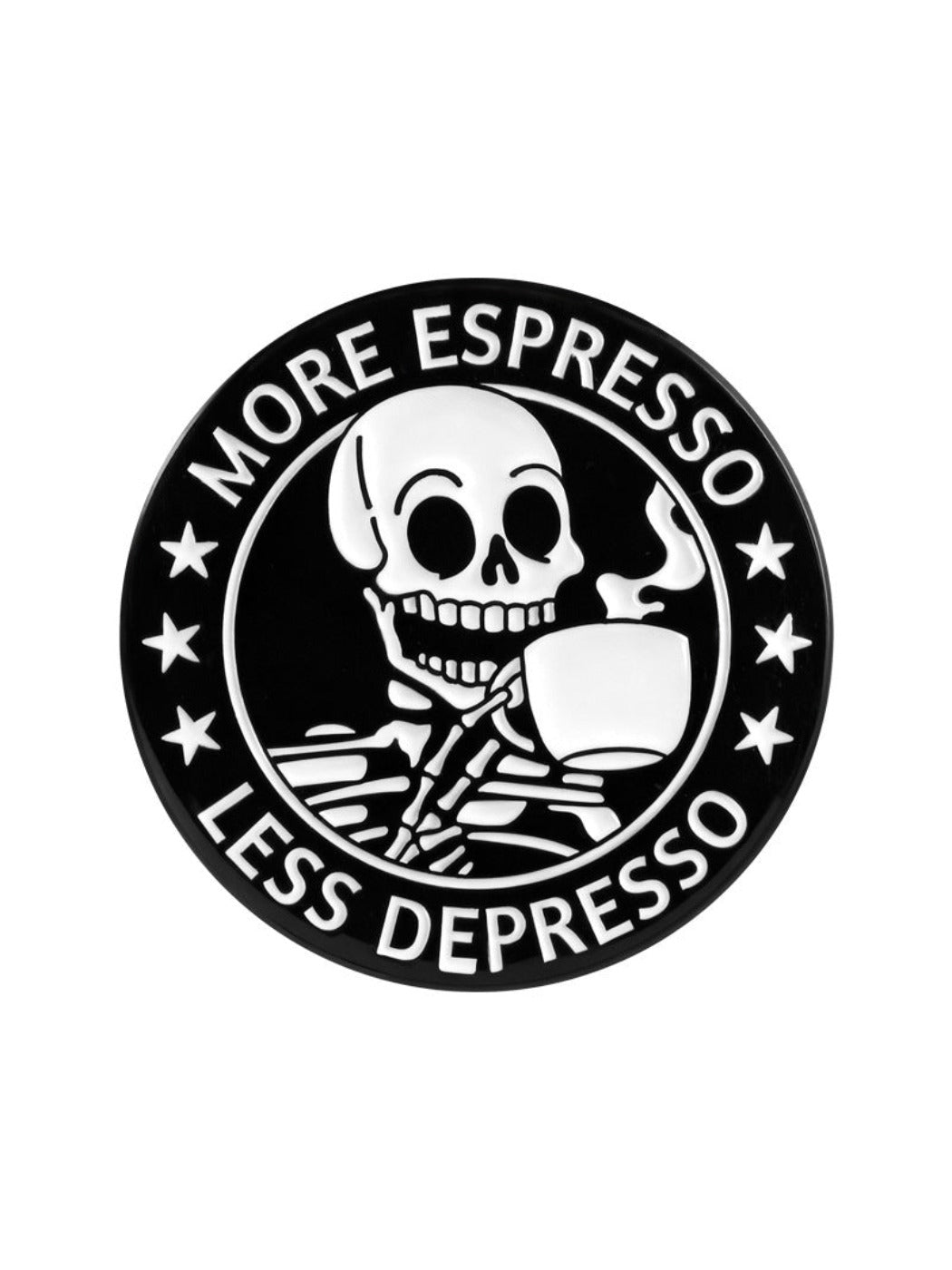 Pinori - Gothic Skull Coffee Brooch