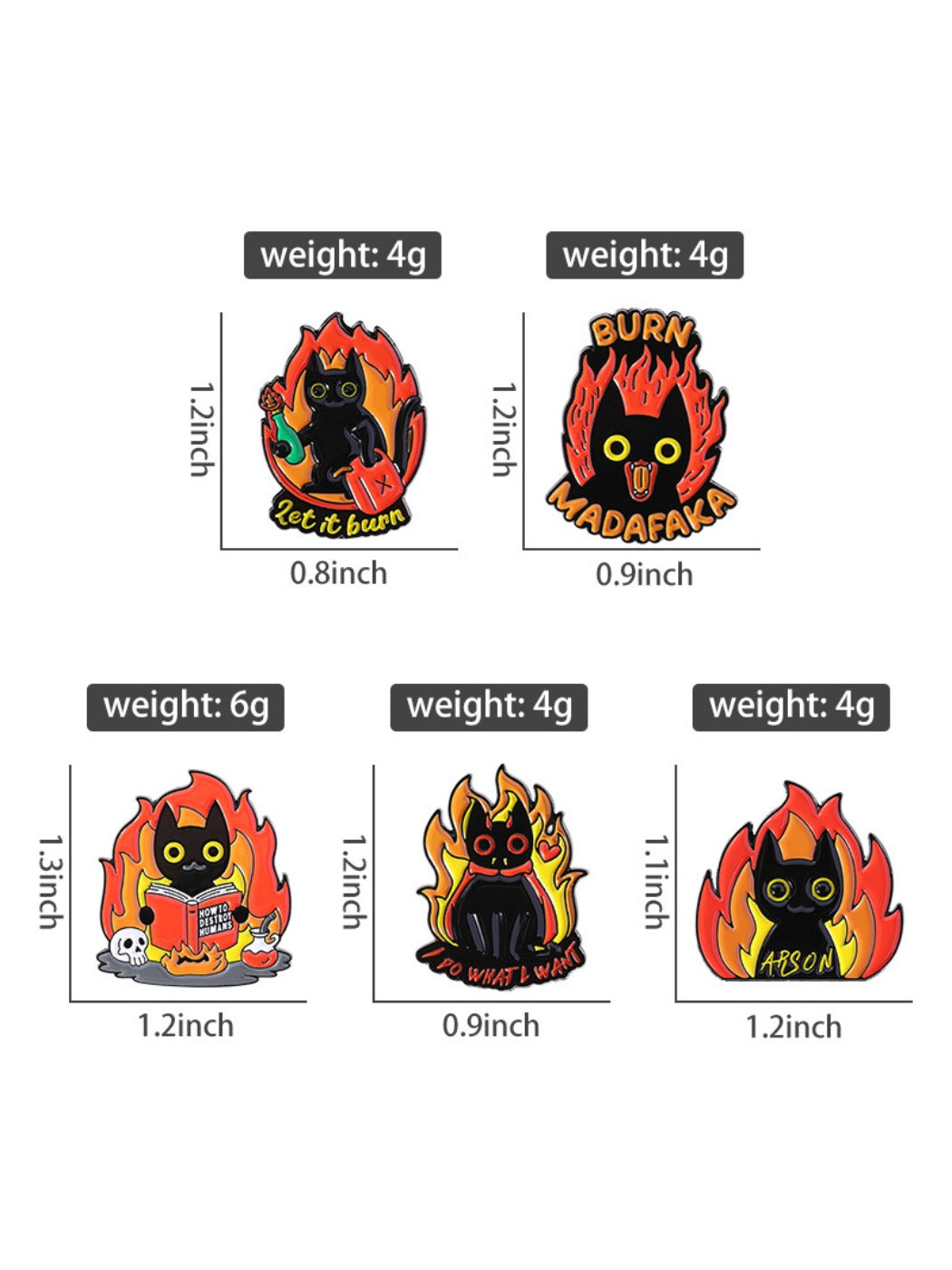 Pinori black cat badge on a corkboard with other accessories