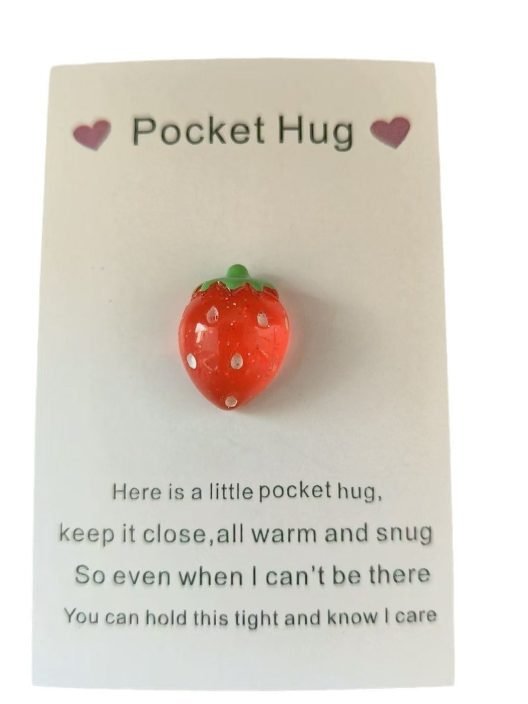 Taphug - Pocket Hug Romantic Strawberry pocket hug card and keepsake token view 4
