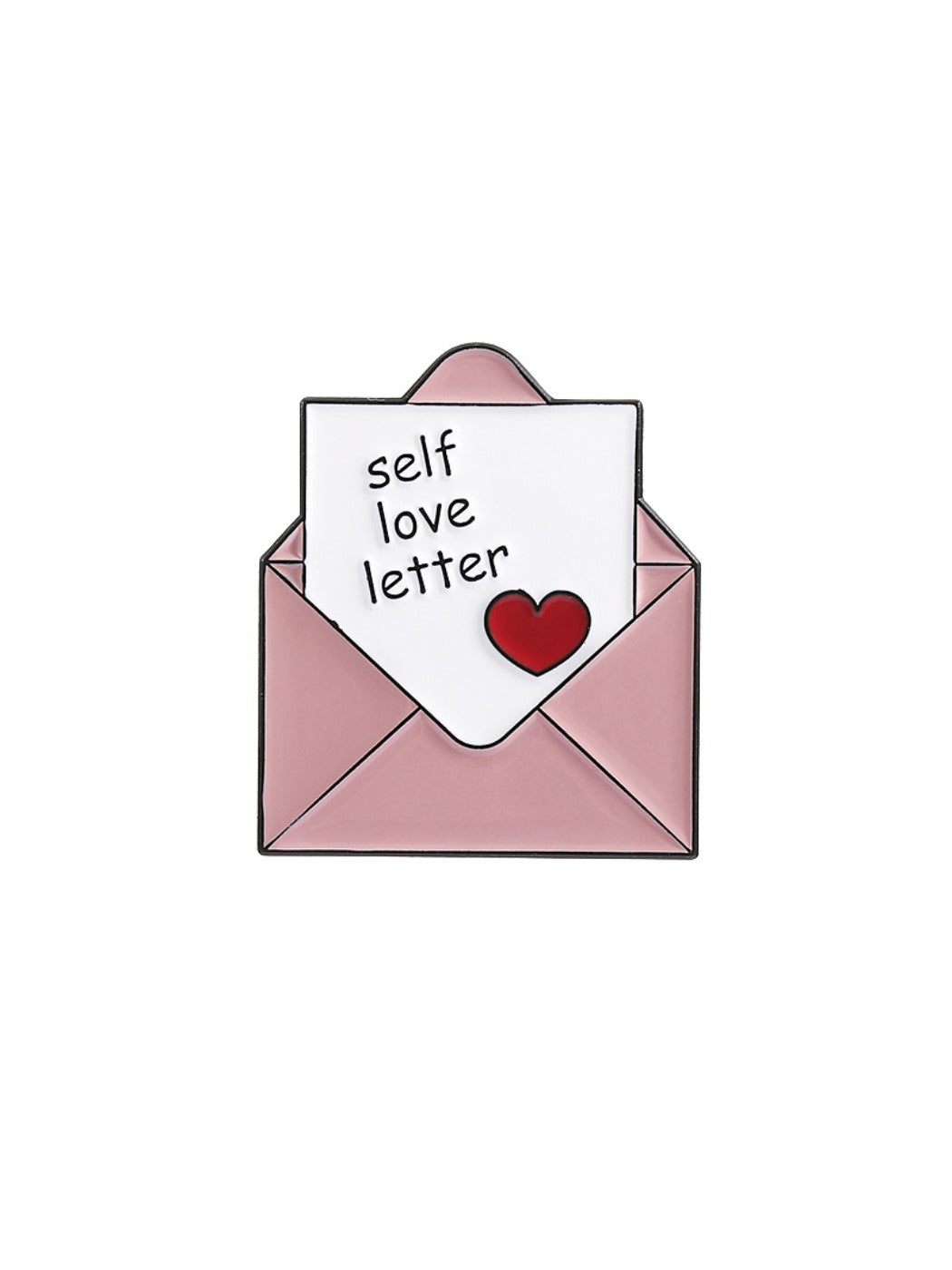 Pinori letter envelope brooch with soft focus background