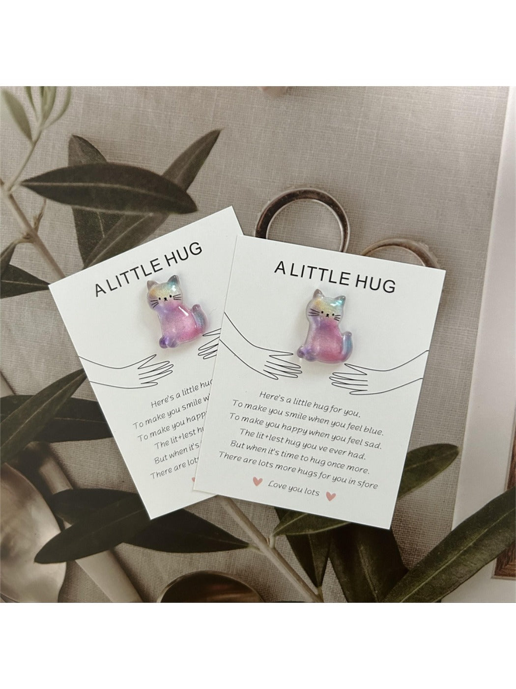 Taphug - Pocket Hug Colorful Cats pocket hug card and keepsake token view 4