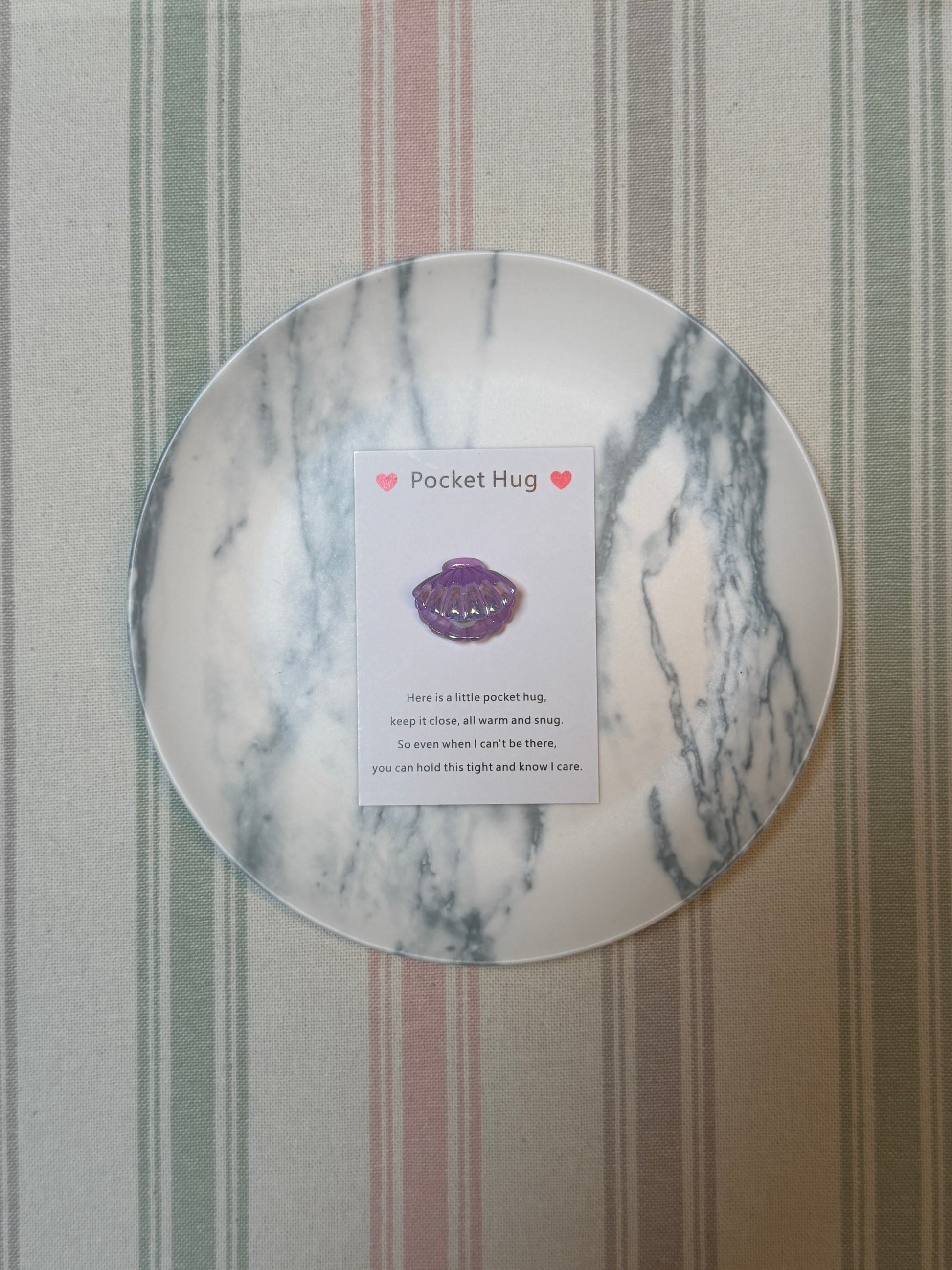 Taphug - Pocket Hug Shell and Pearl pocket hug card and keepsake token view 6