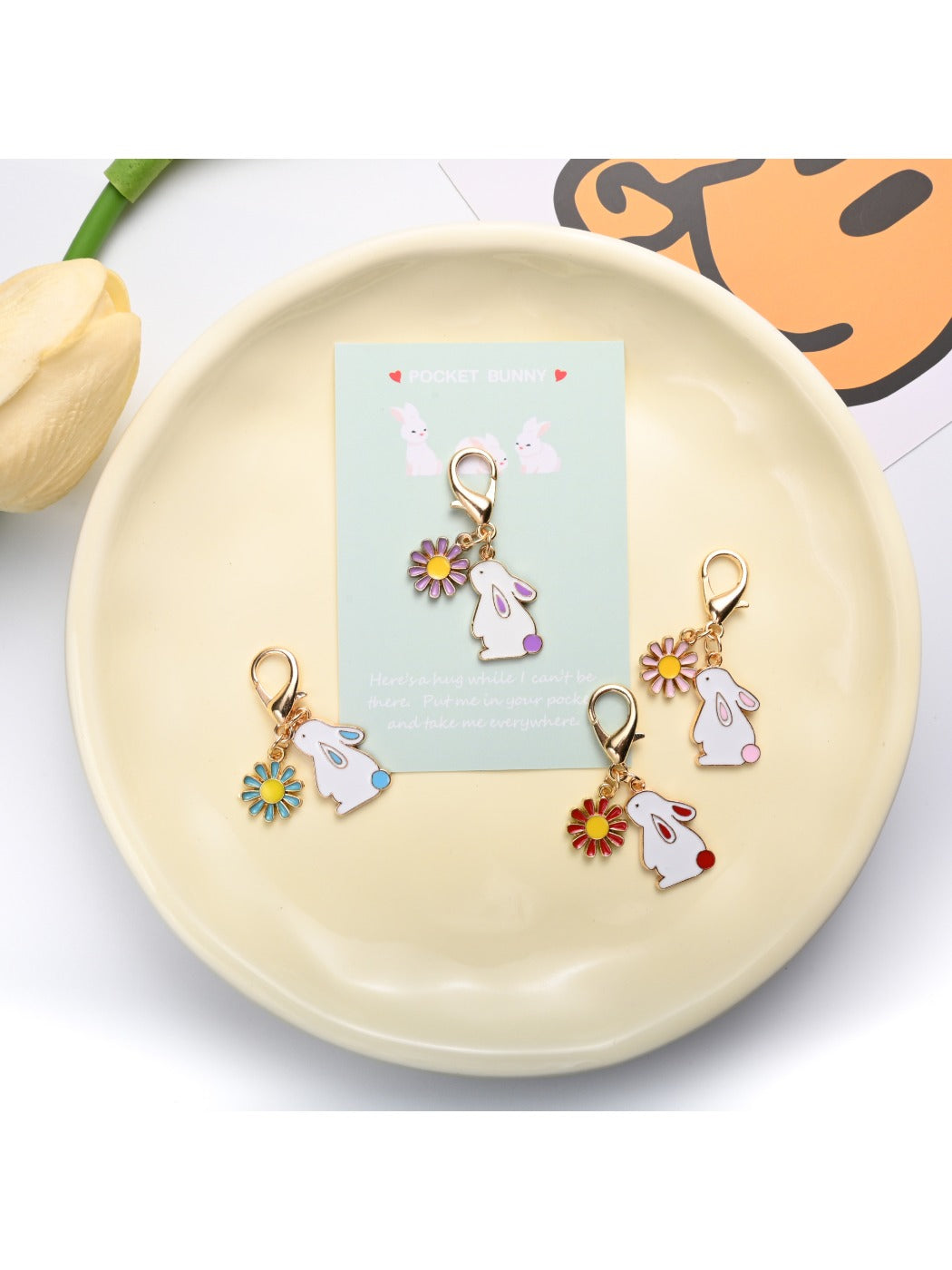 Himori - Adorable Rabbit Daisy Keyring keyring accessory view 4