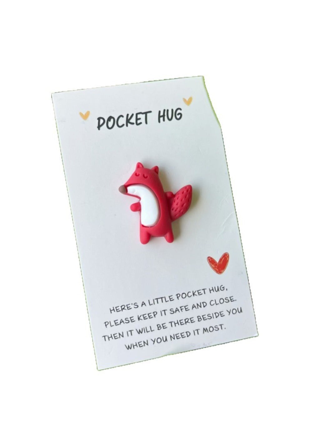 Taphug - Pocket Hug Adorable Fox pocket hug card and keepsake token view 5