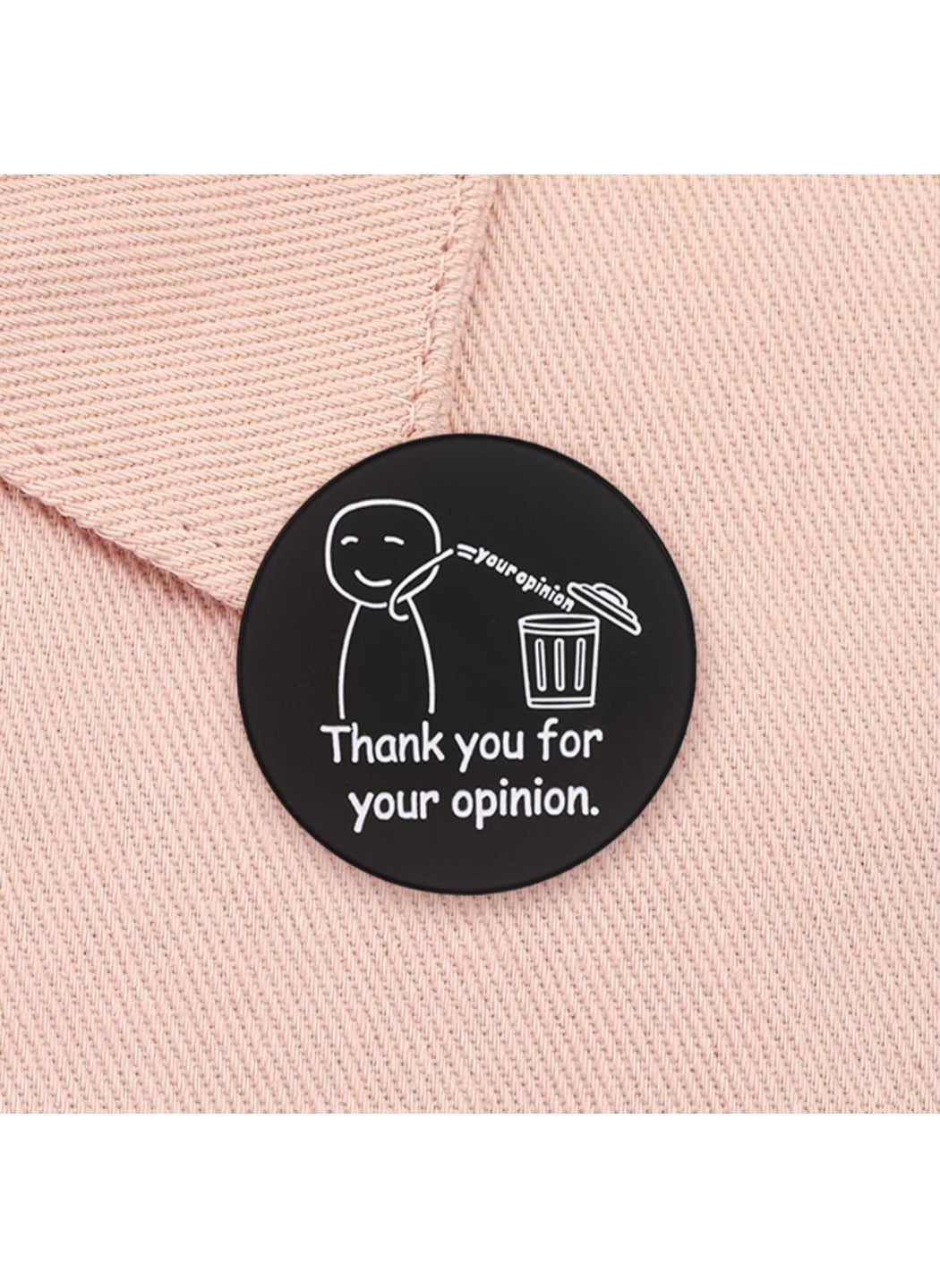 Pinori - Round Brooch Badge, Cute Cartoon Stick Figure Pin