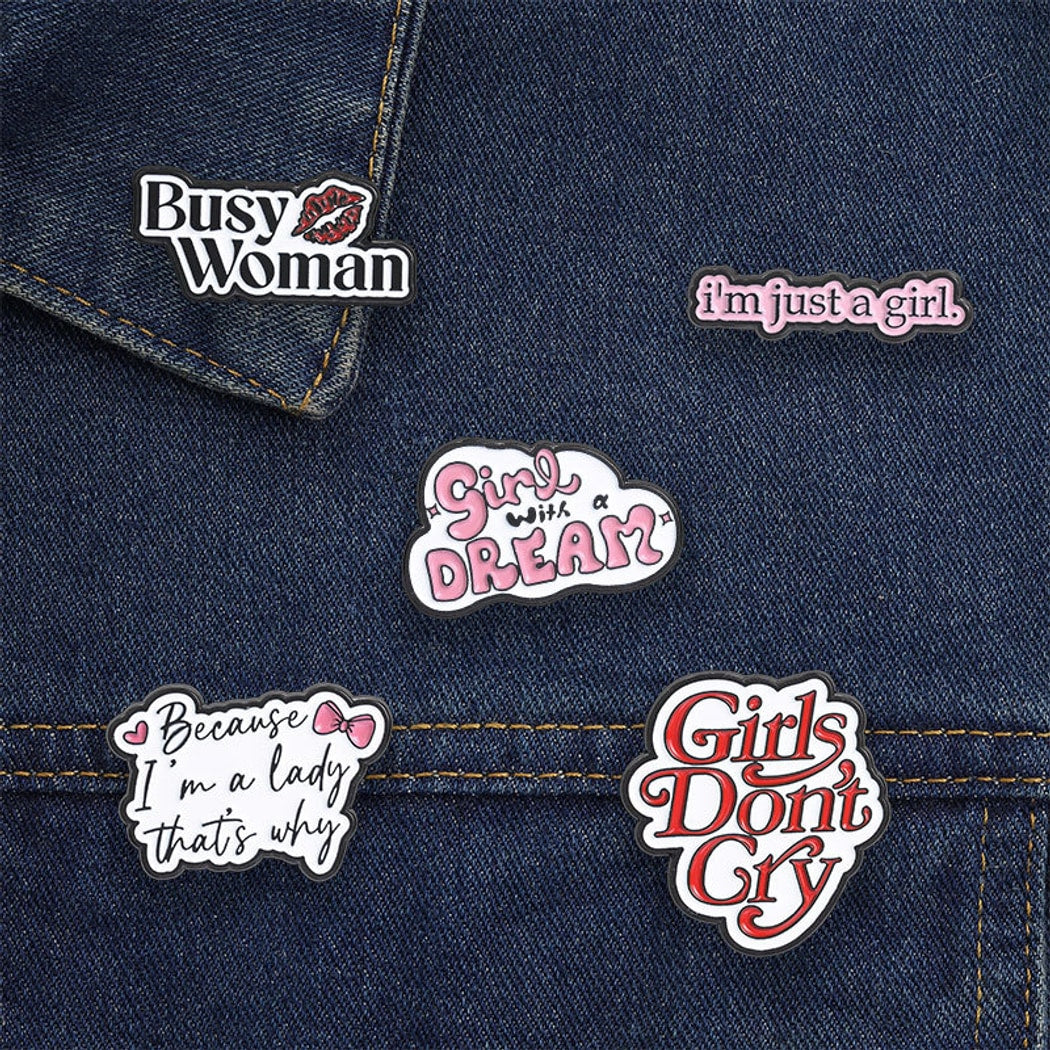 Pinori - Statement English Slogan Letter Brooch Pin