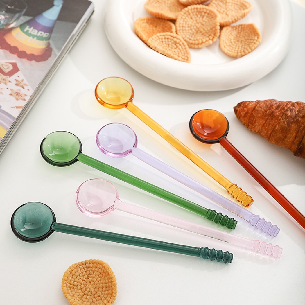 Glasira - Simple Style Colored Long Handle Spoon