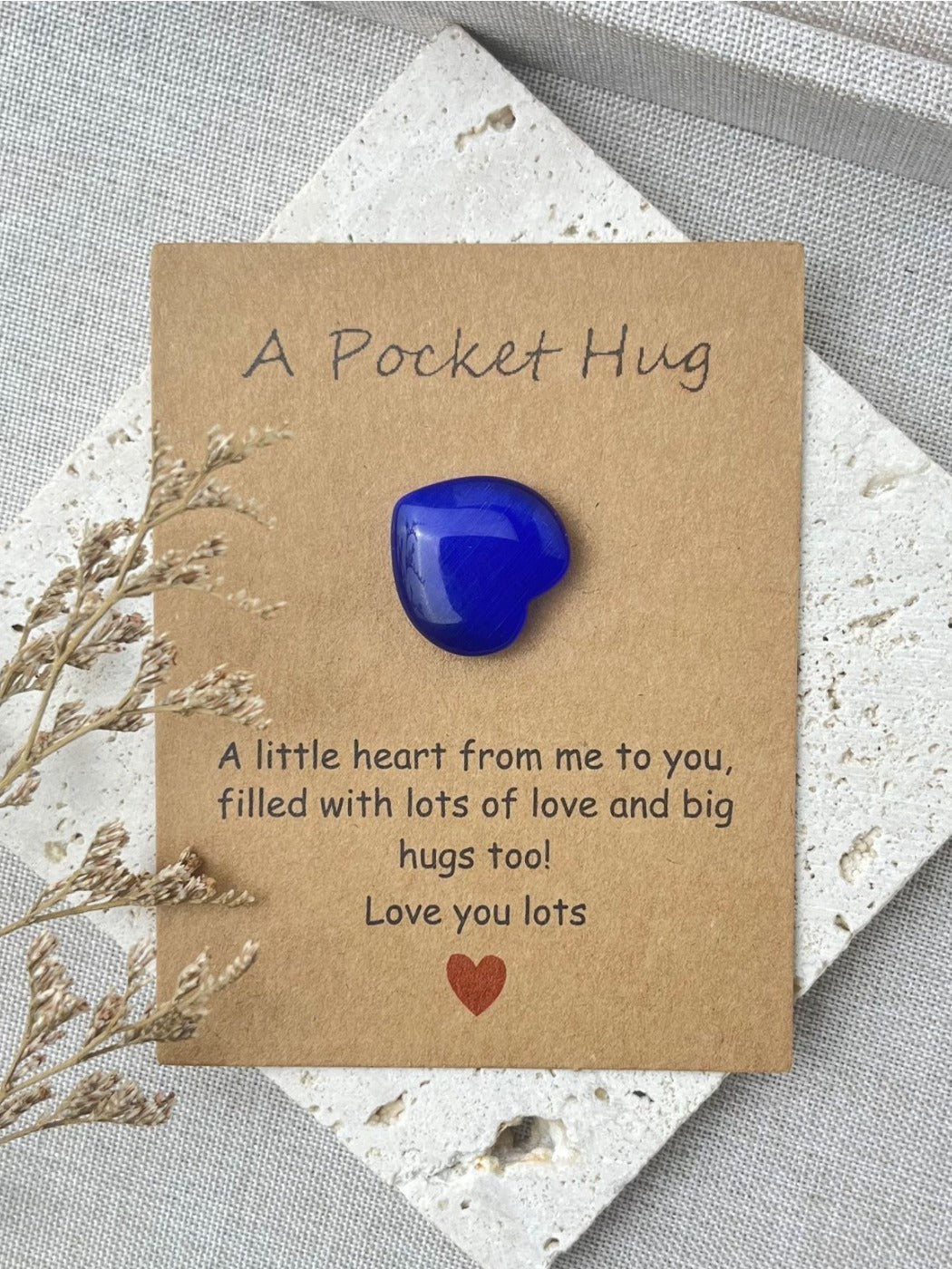 Taphug - Pocket Hug Glass Heart Gift pocket hug card and keepsake token view 11