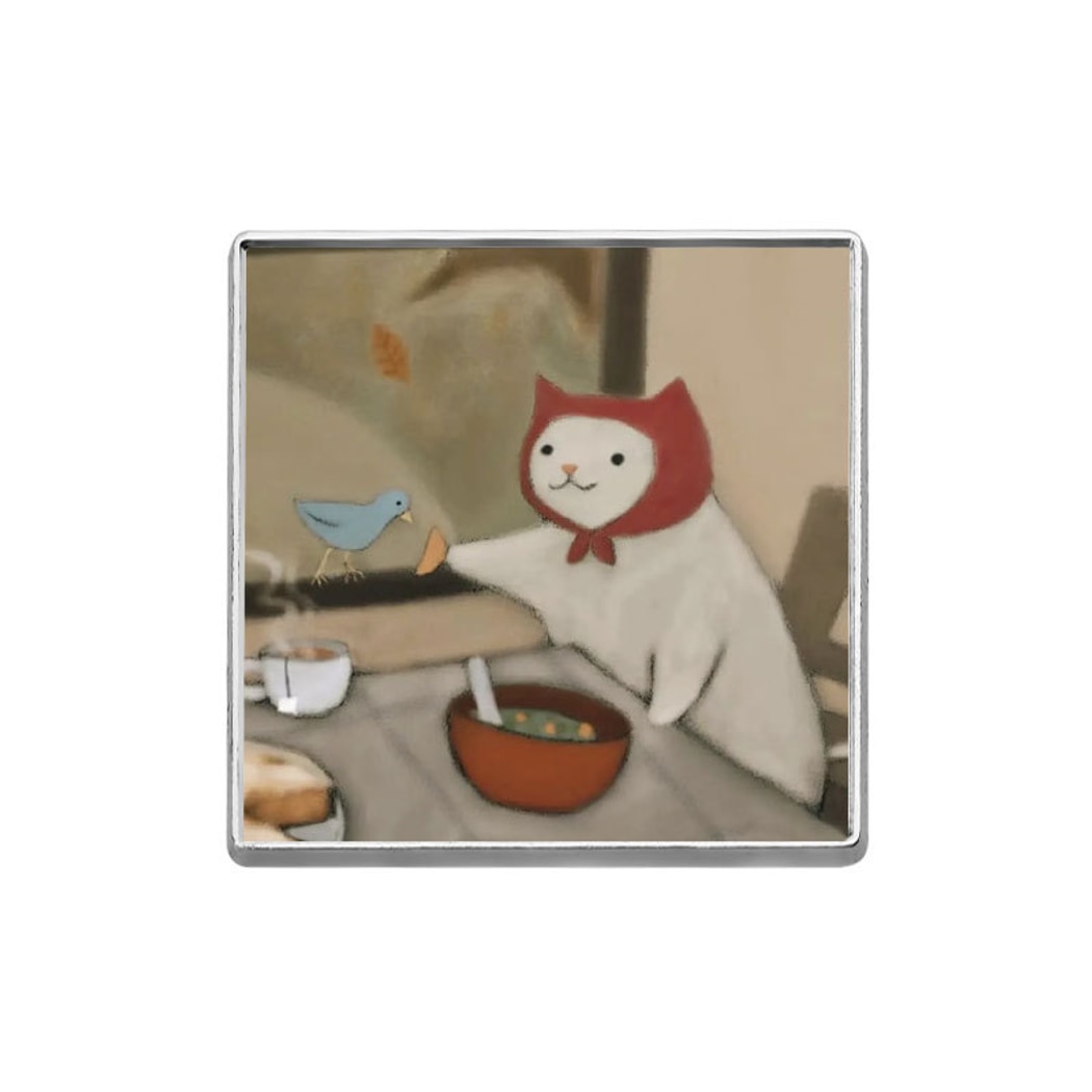 Pinori - Modern Geometric Cat Brooch