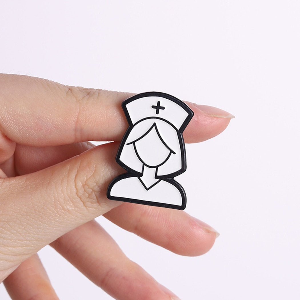 Pinori - Minimalist Nurse Line Art Lapel Brooch