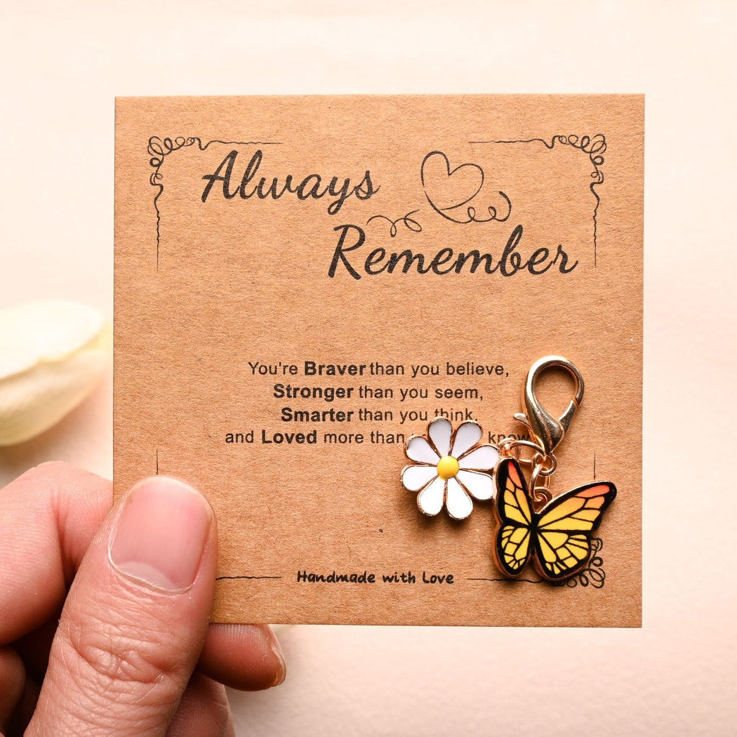 Taphug - Pocket Hug Butterfly and Daisy Keychain