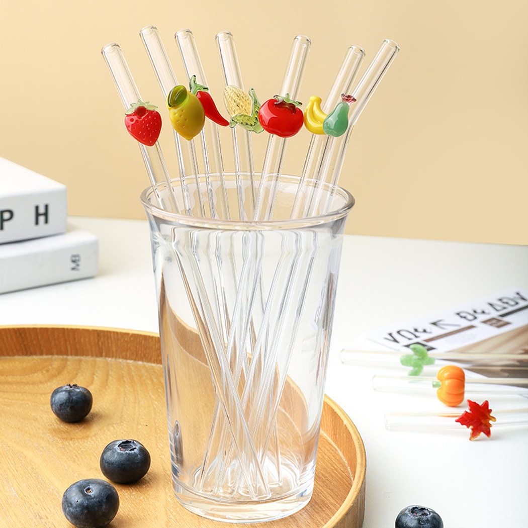 Glasira - Cute Fruits and Vegetables Decoration Straw
