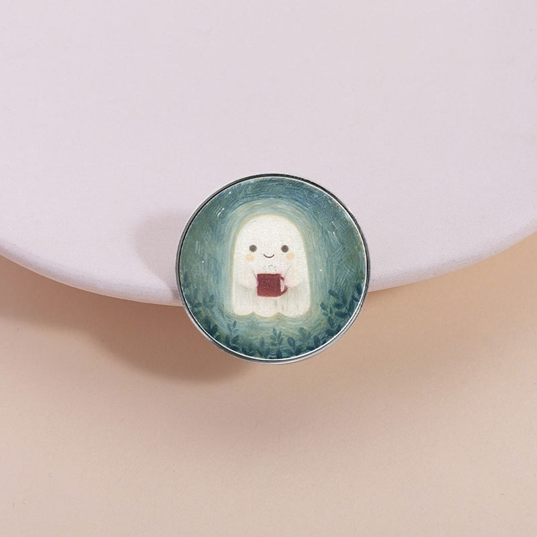 Pinori - Cute Ghost Circle Fashion Pin