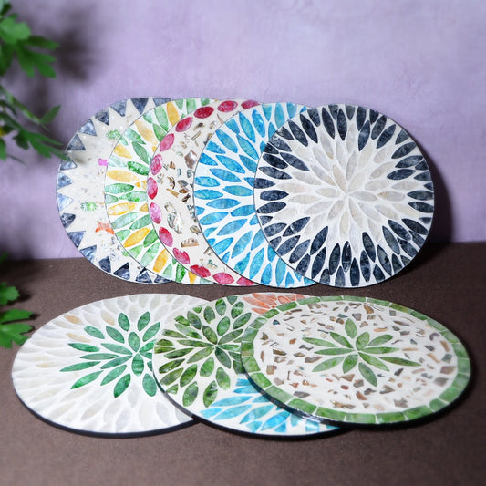 Thimara - Round Floral Pattern Tabletop Coaster