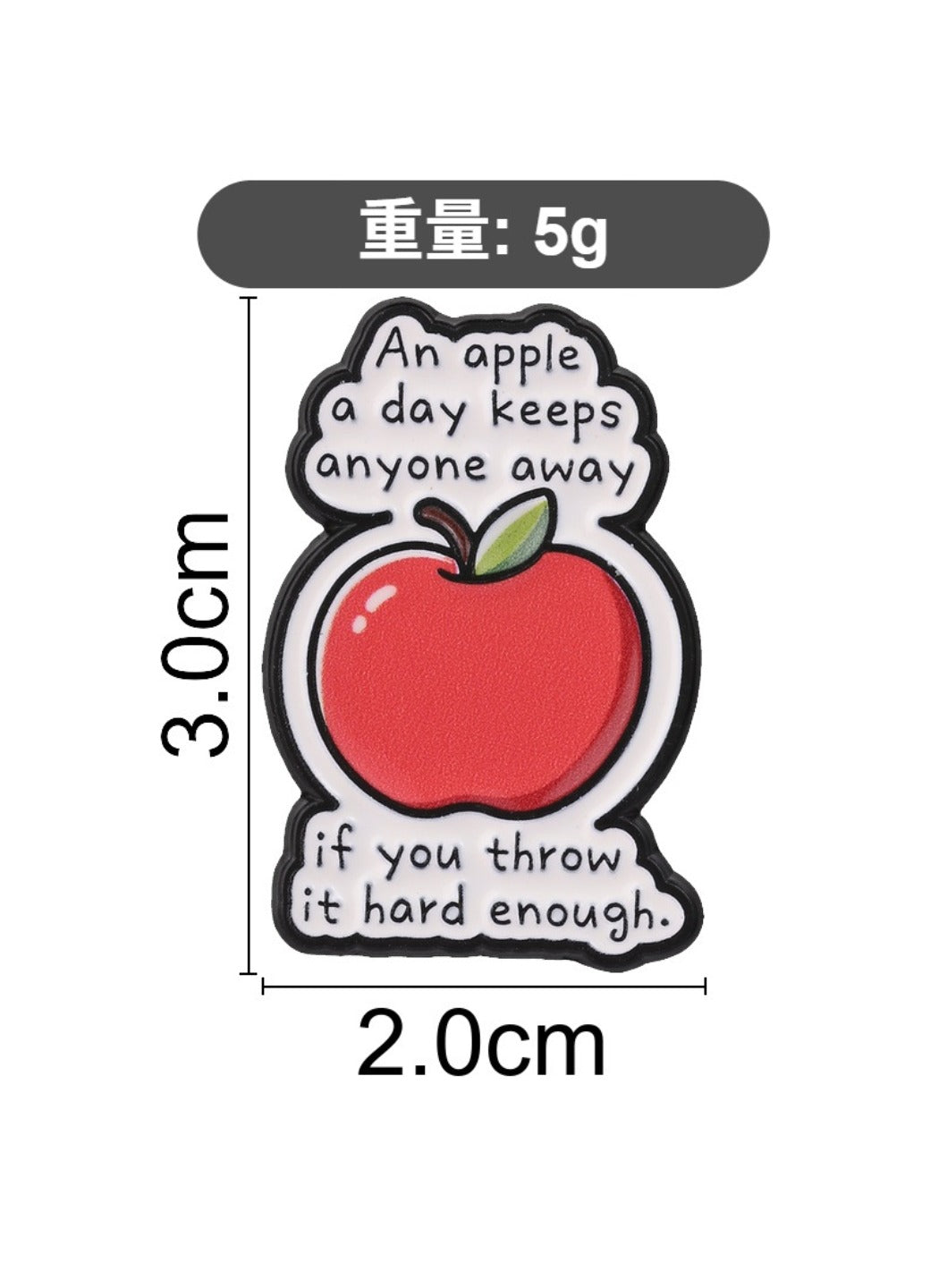 Pinori - Apple Brooch Badge, Cute Cartoon Red Apple Pin