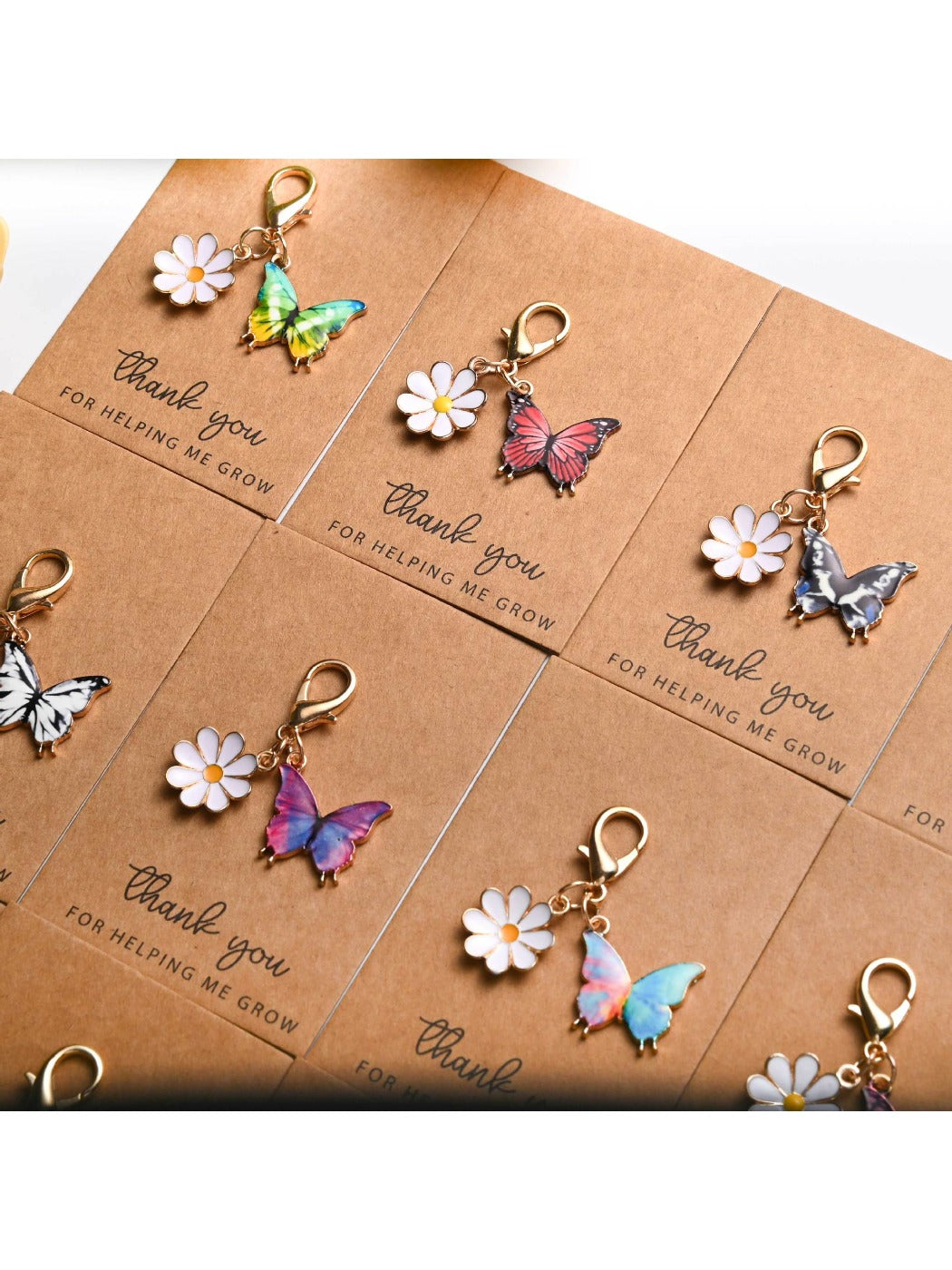 Taphug - Colorful Thank You Enamel Butterfly Daisy Keychain