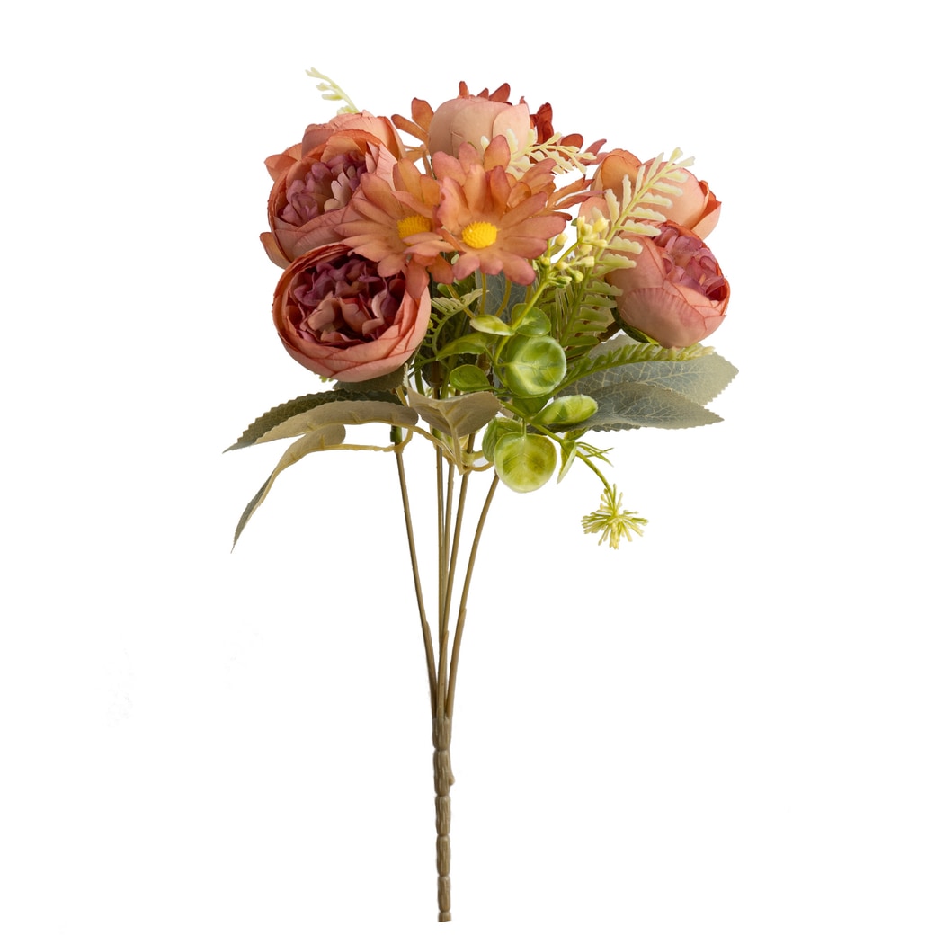 Roselle - Elegant Artificial Peony and Daisy Bouquet