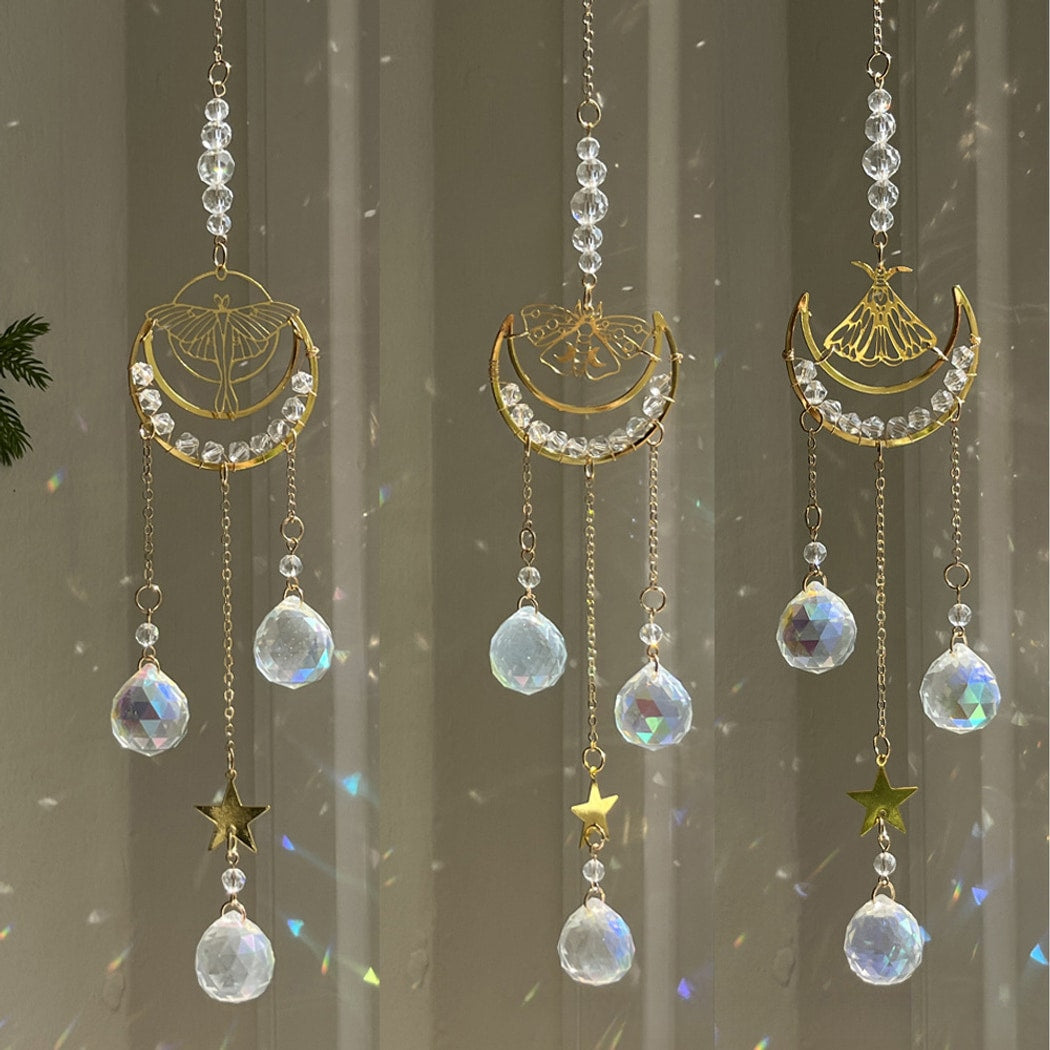 Somnira - Moon and Moth Hanging Suncatcher
