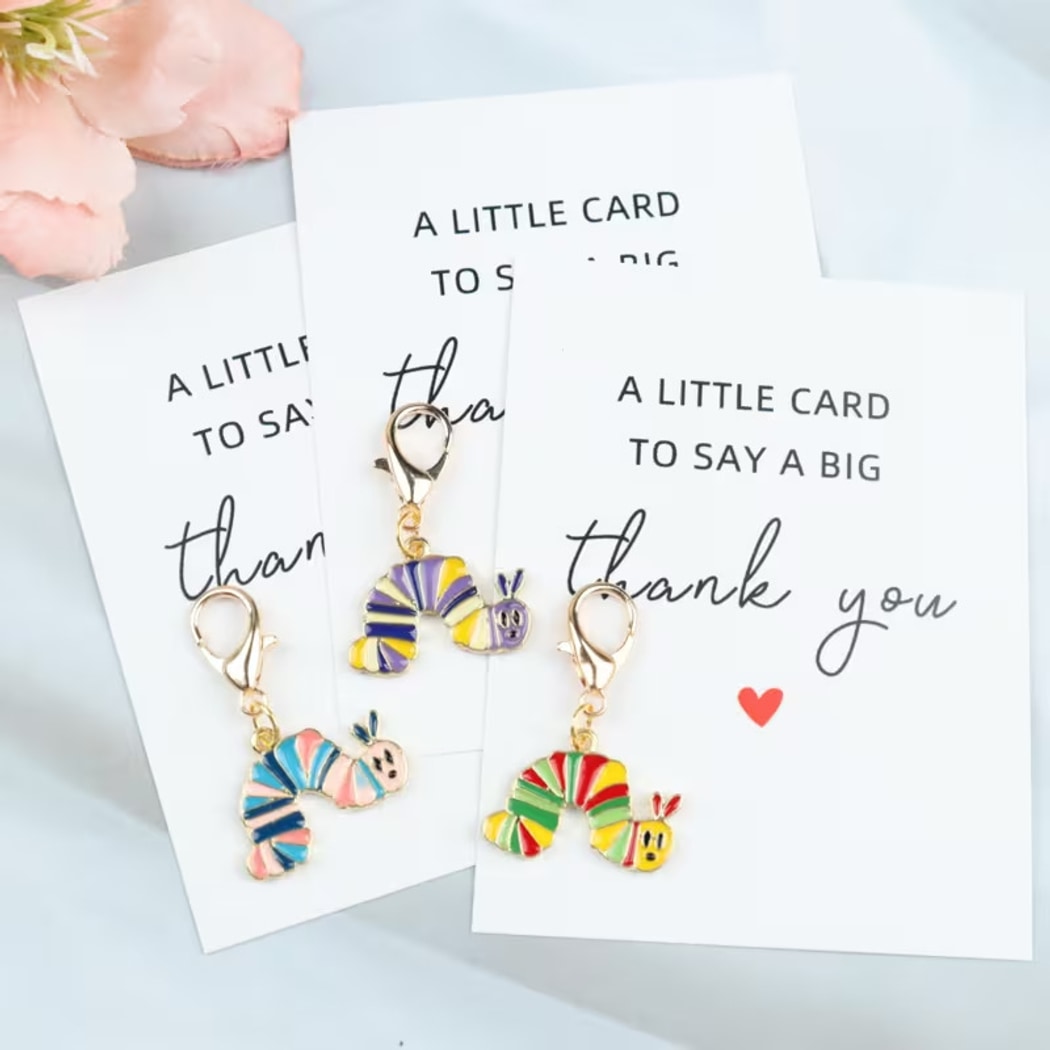 Taphug - Pocket Hug Colorful Caterpillar Charm Keychain