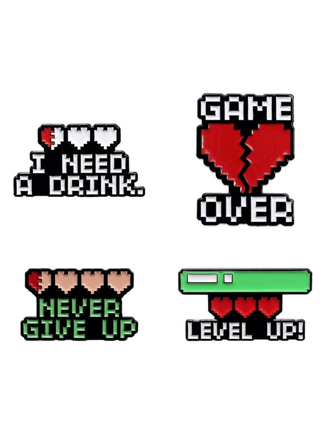 Pinori - Heart Shaped Game Life Bar Brooch