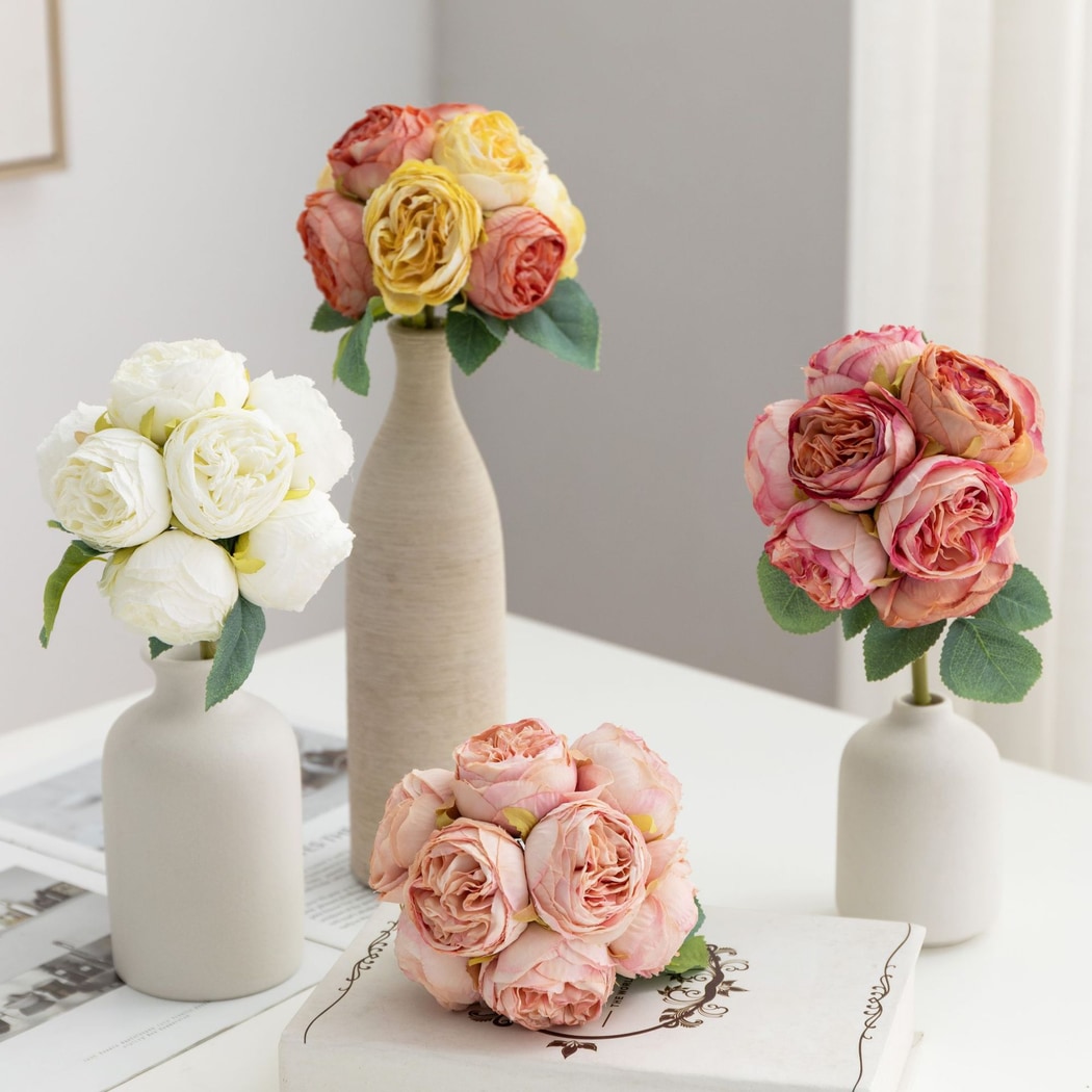 Roselle - Romantic Vivid Rose Artificial Bouquet