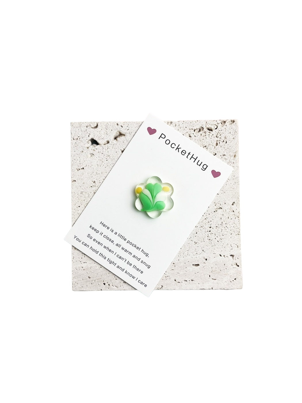 Taphug - Pocket Hug Colorful Resin Flower pocket hug card and keepsake token view 10