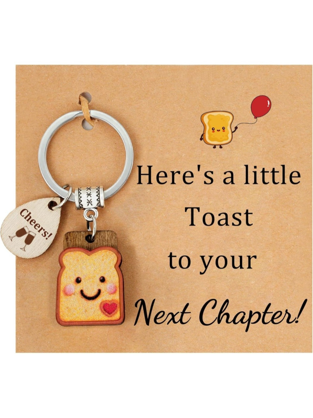 Close-up of Taphug cute bread cartoon keychain showing detailed facial expression