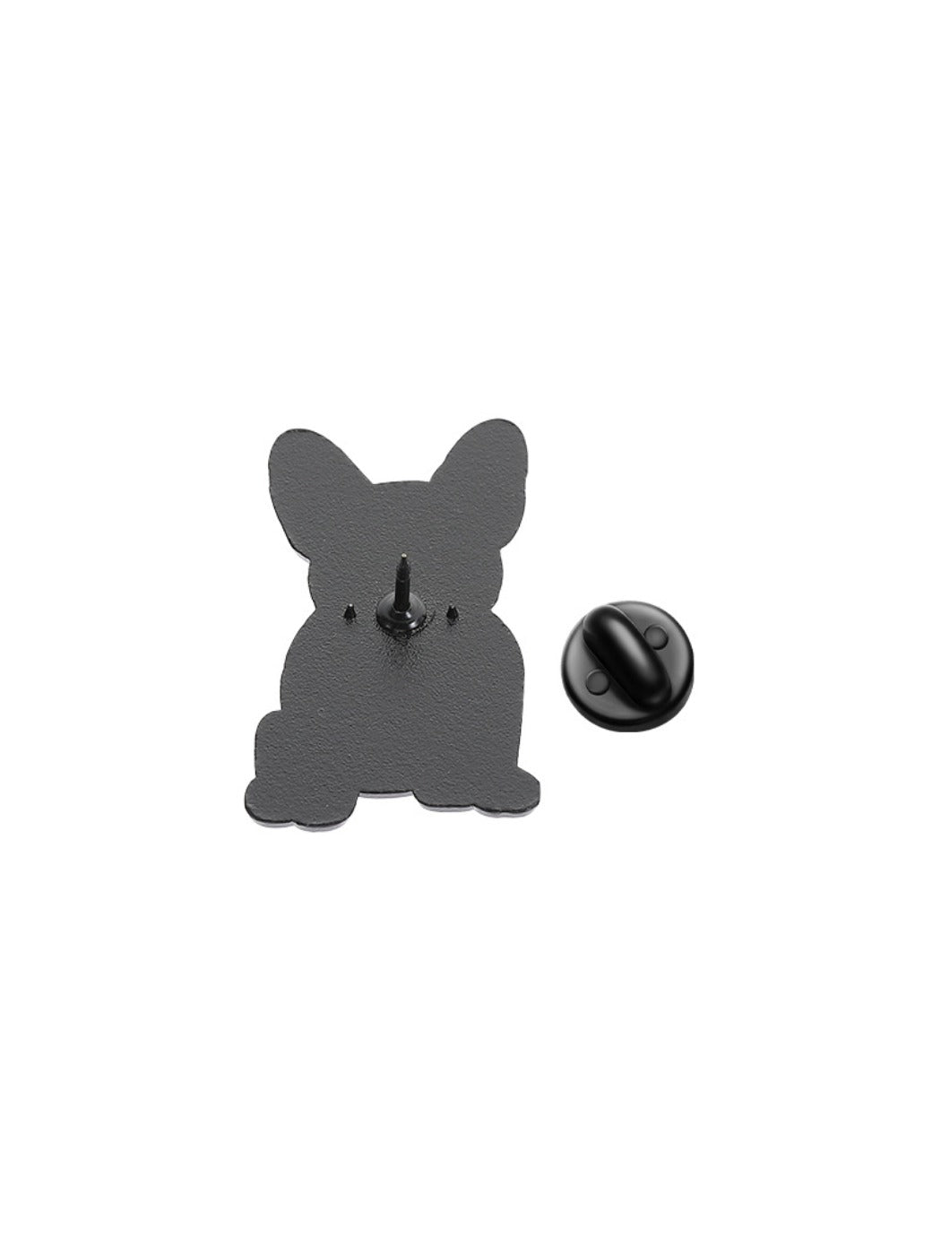Pinori cute cartoon white pug brooch displayed with other animal-themed accessories