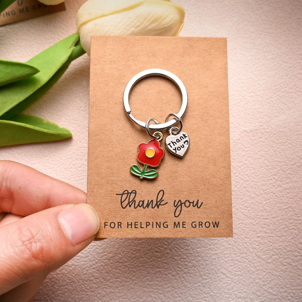 Taphug - Pocket Hug Heart Pendant Flower Keychain