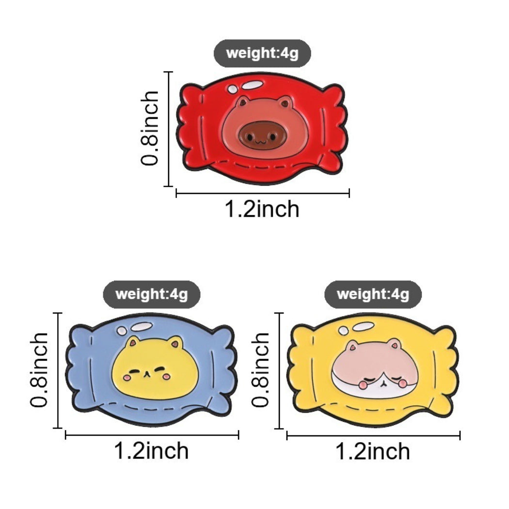 Pinori Candy Animal Enamel Pin Set