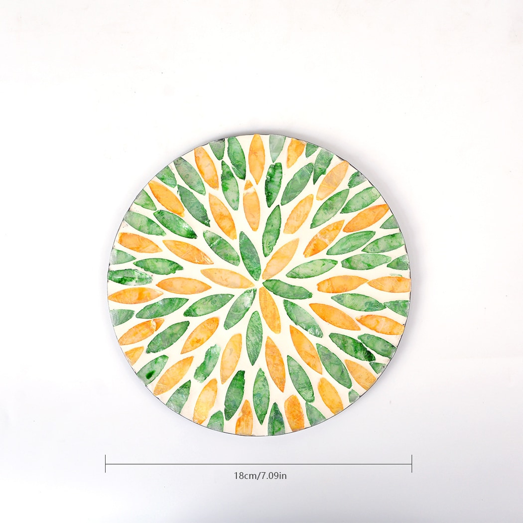 Thimara - Round Floral Pattern Tabletop Coaster