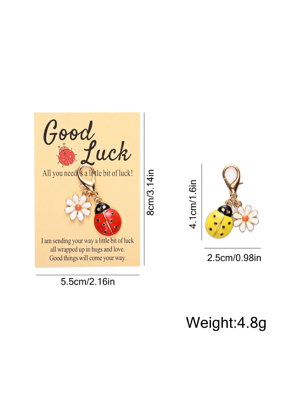 Taphug - Good Luck Charm Keychain with Ladybug Daisy