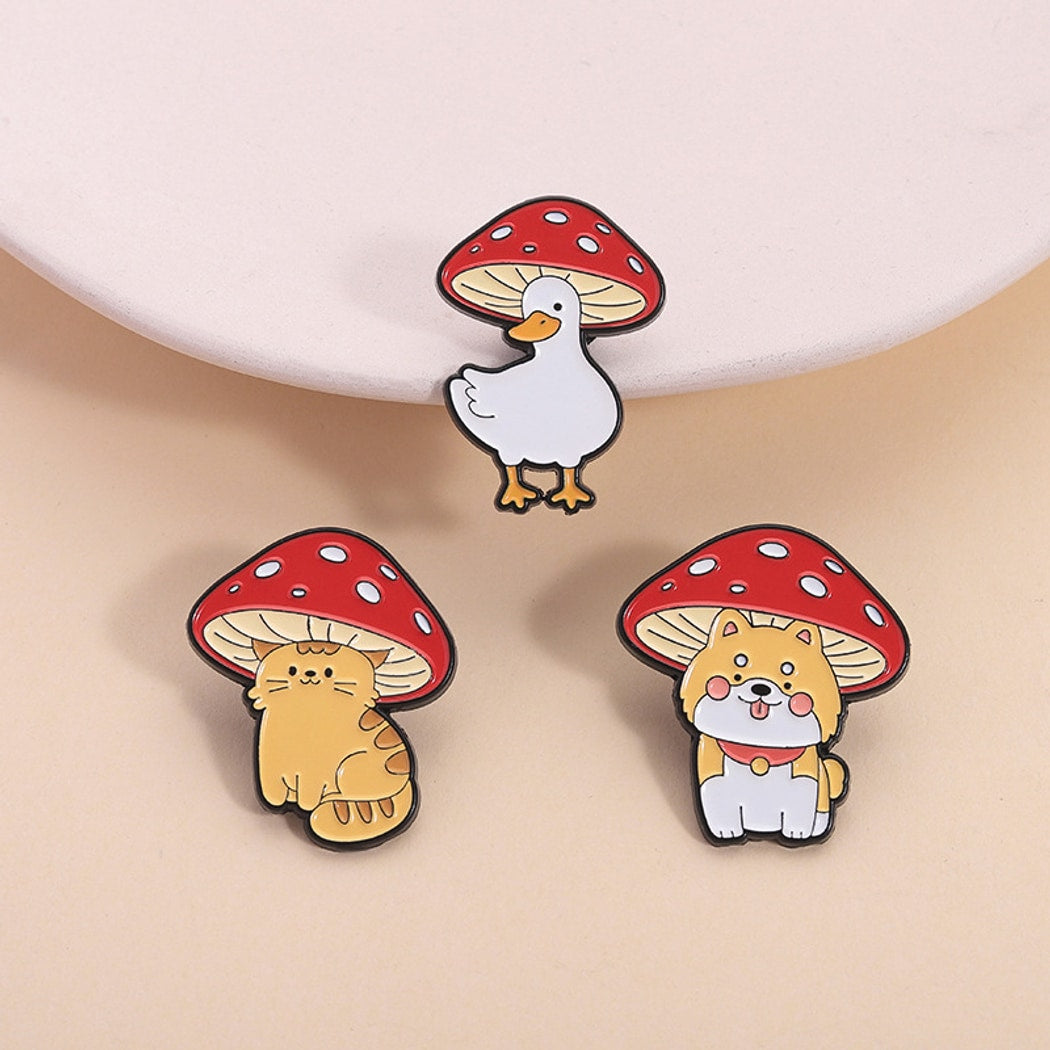 Pinori - Animal Mushroom Cartoon Decorative Pin