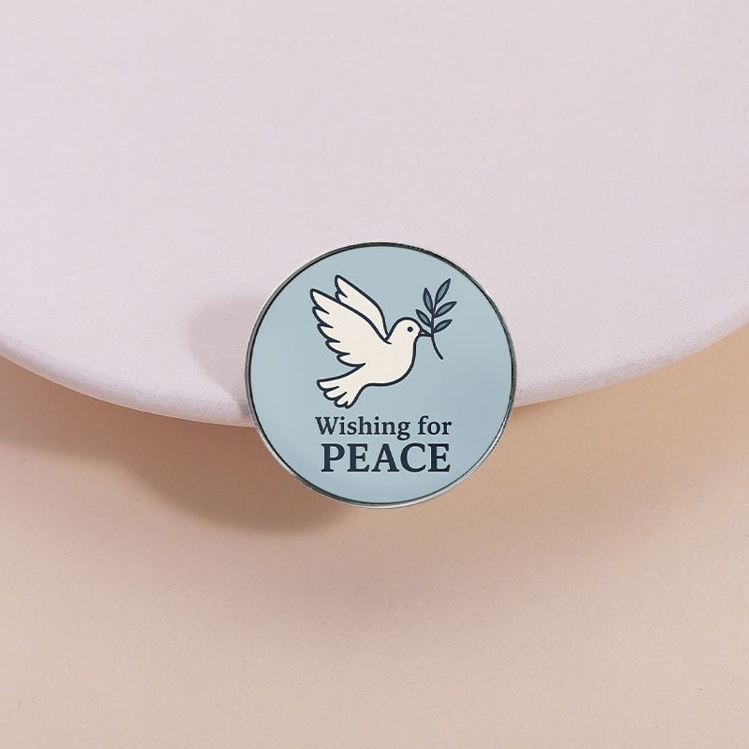 Pinori - Geometric Dove and Letter Motif Pin
