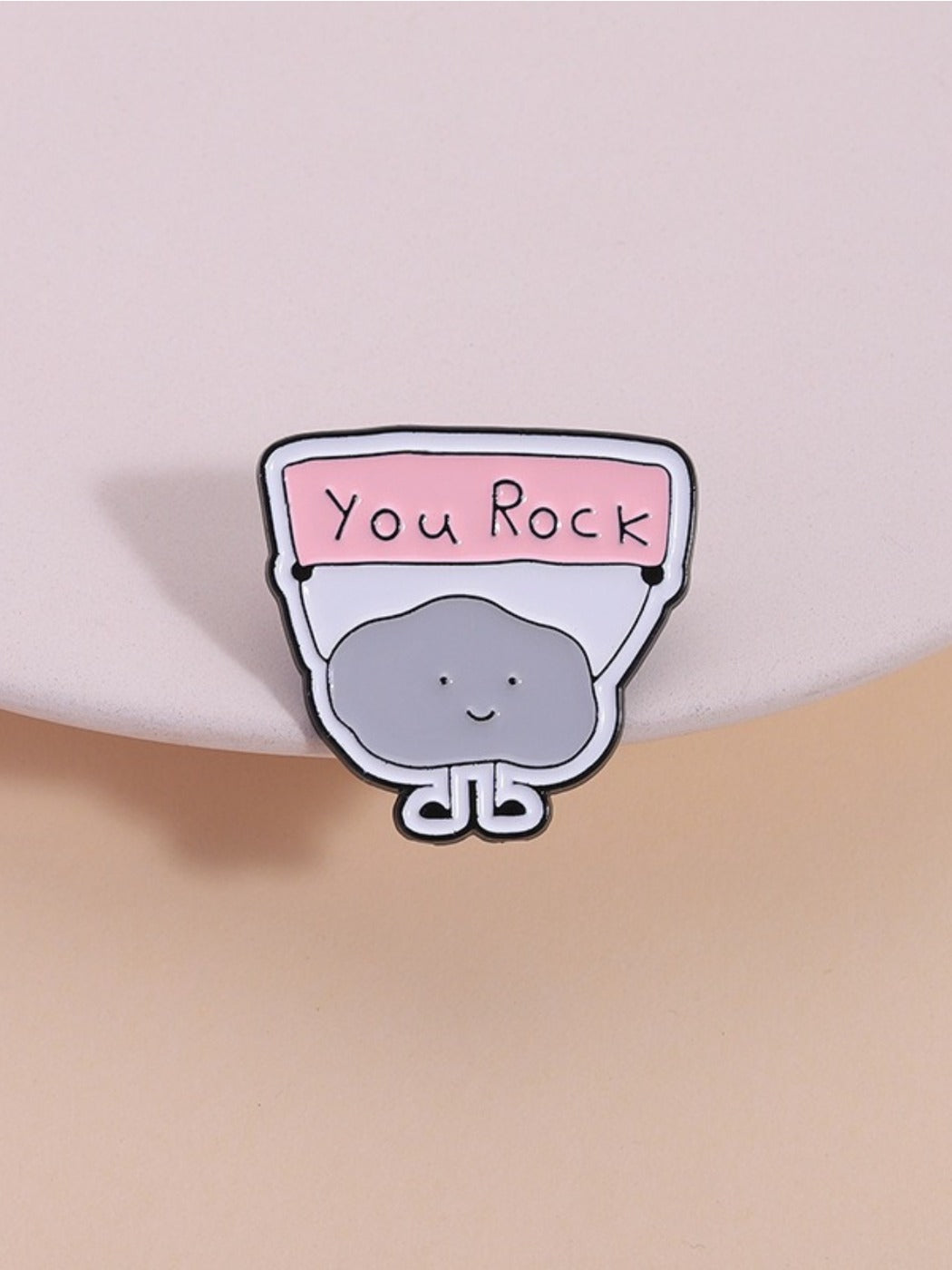 Pinori YOU ROCK motivational cloud-shaped enamel pin with colorful design