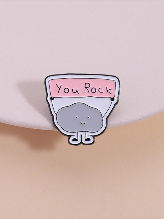 Pinori YOU ROCK motivational cloud-shaped enamel pin with colorful design