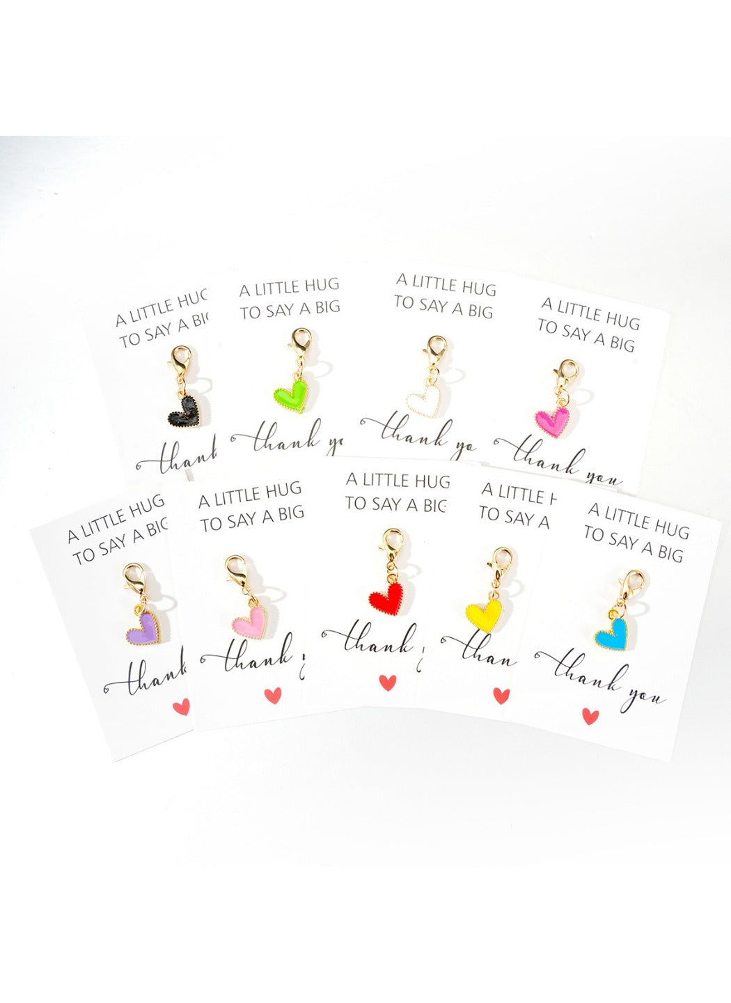 Taphug  - Alloy Pocket Hug Card Heart Pendant Keychain Set