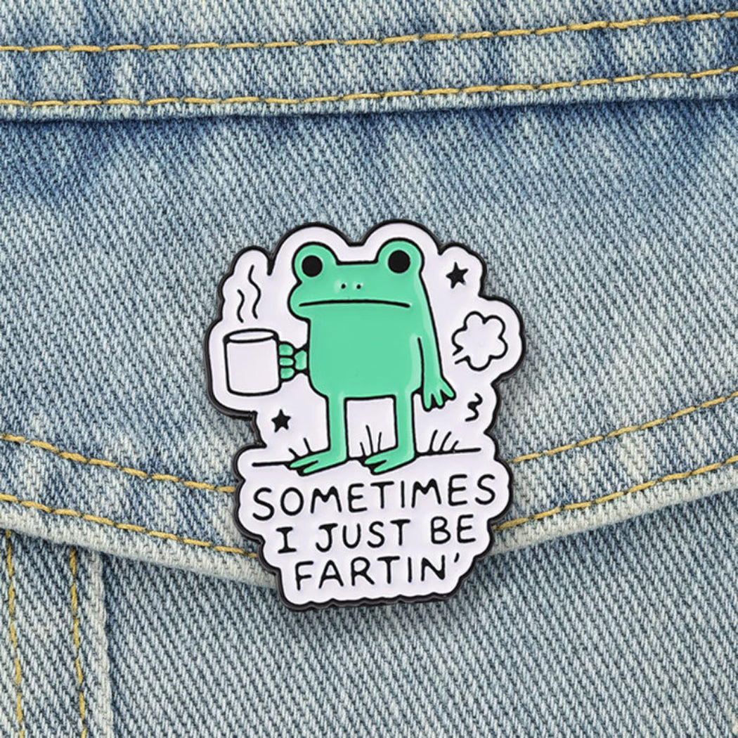 Pinori Funny Frog Coffee Enamel Pin