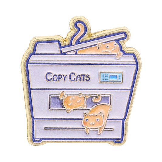 Pinori - Cartoon Office Cat Motif Fashion Pin
