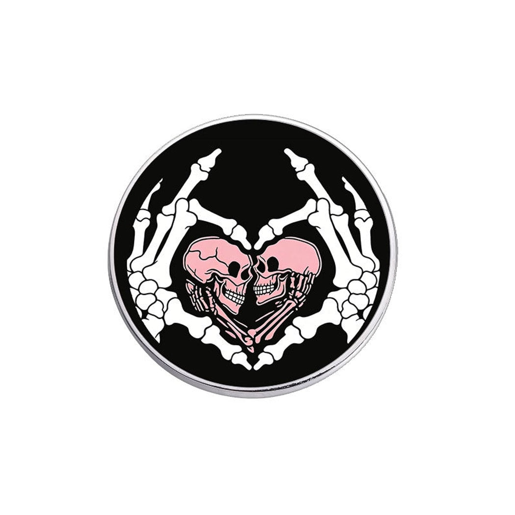 Pinori - Skeleton Heart Skull Enamel Halloween Pin