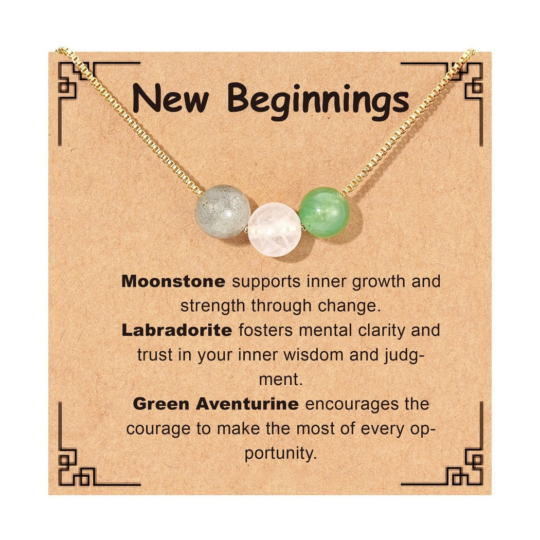 Emora - Simple Three Bead Geometric Necklace