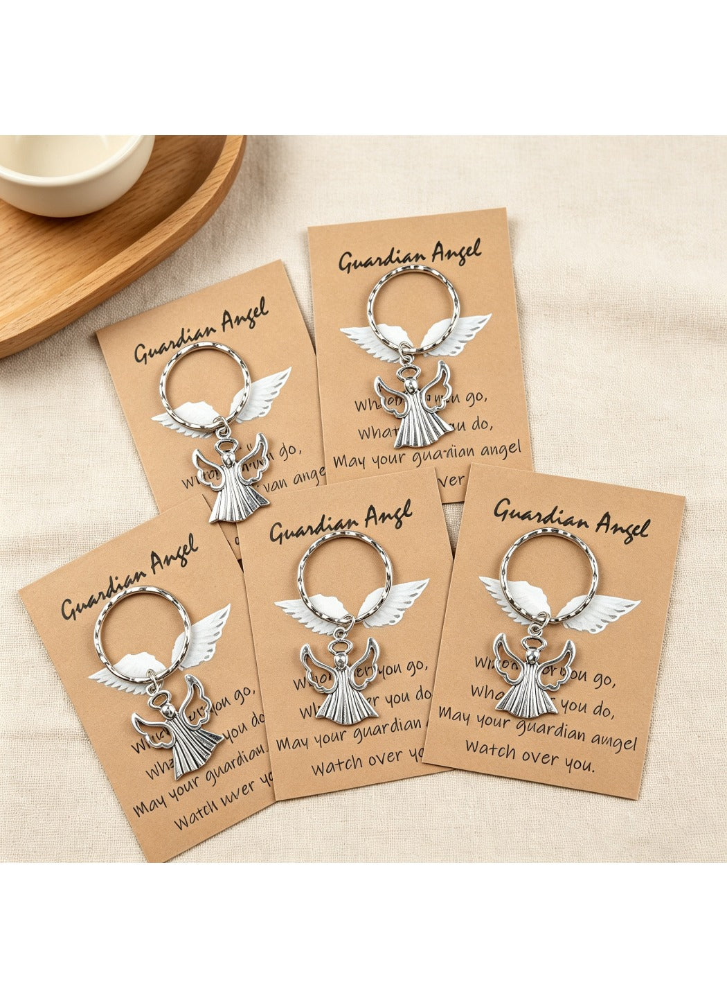 Taphug  - Alloy Pocket Hug Card Silver Angel Keychain