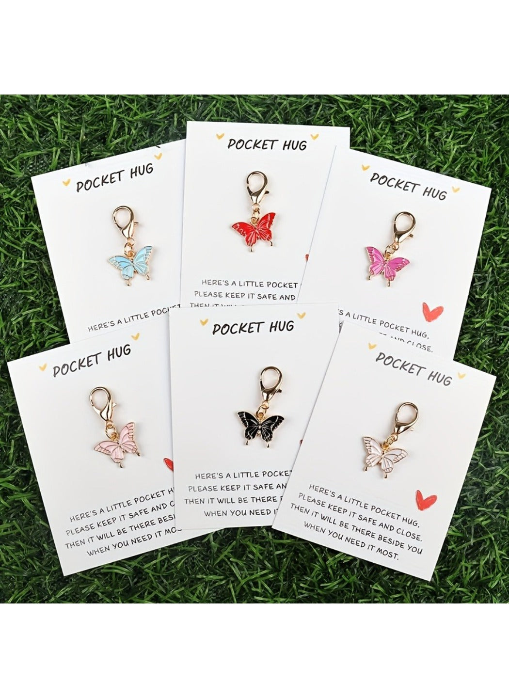Taphug  - Alloy Pocket Hug Card Butterfly Keychain