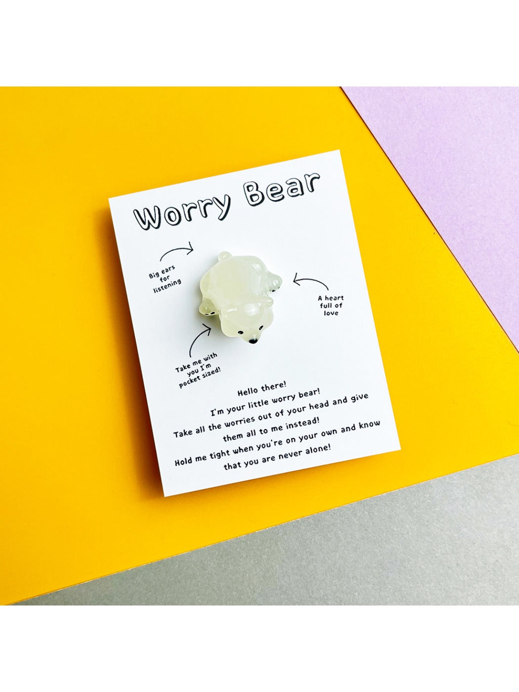 Taphug - Pocket Hug Worry Bear Comfort Card pocket hug card and keepsake token view 7