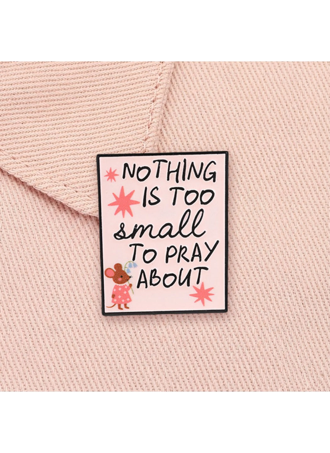 Pinori - Alloy Brooch Badge, Cute Cartoon Mouse with Inspiring Words