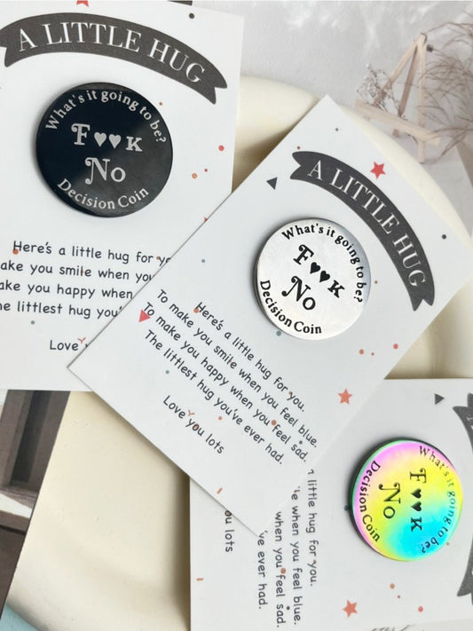 Taphug - Unique Pocket Decision Coin with Double Sided pocket hug card and keepsake token