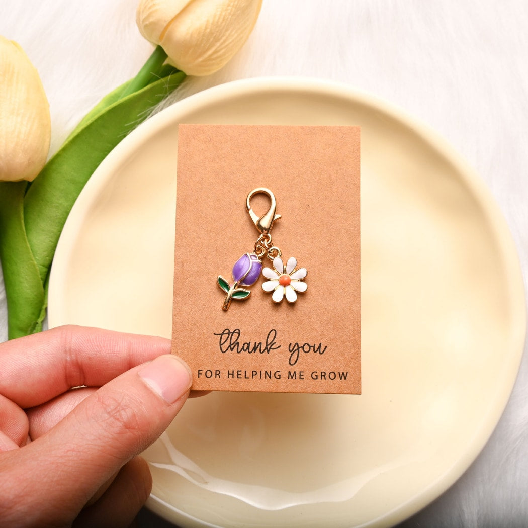 Taphug - Pocket Hug Tulip and Daisy Charm Keychain