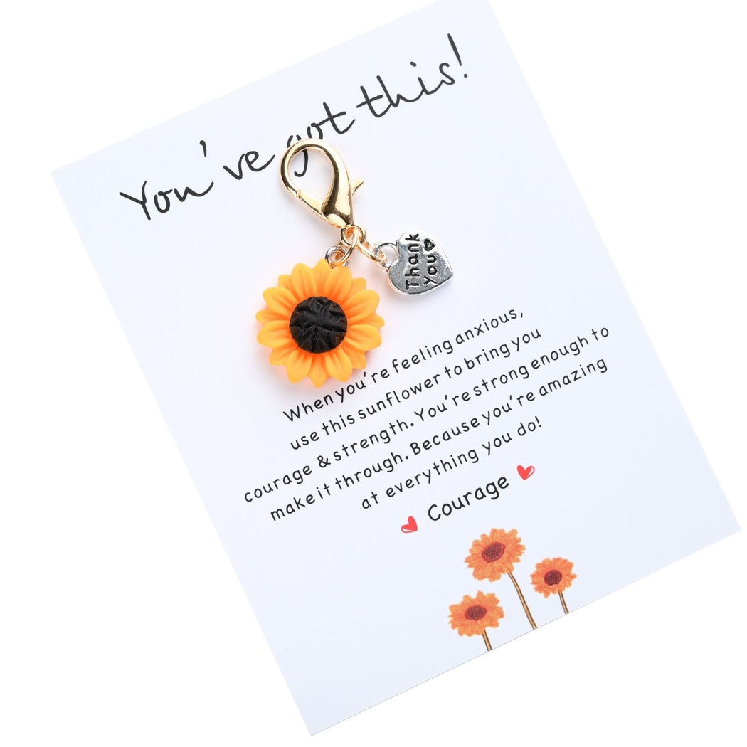 Taphug - Pocket Hug Sunflower and Heart Keychain