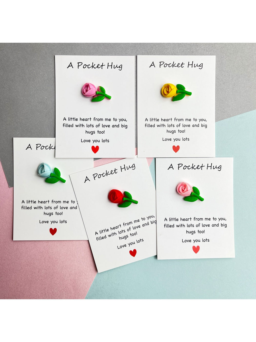 Taphug - Pocket Hug Inspirational Flower pocket hug card and keepsake token view 2